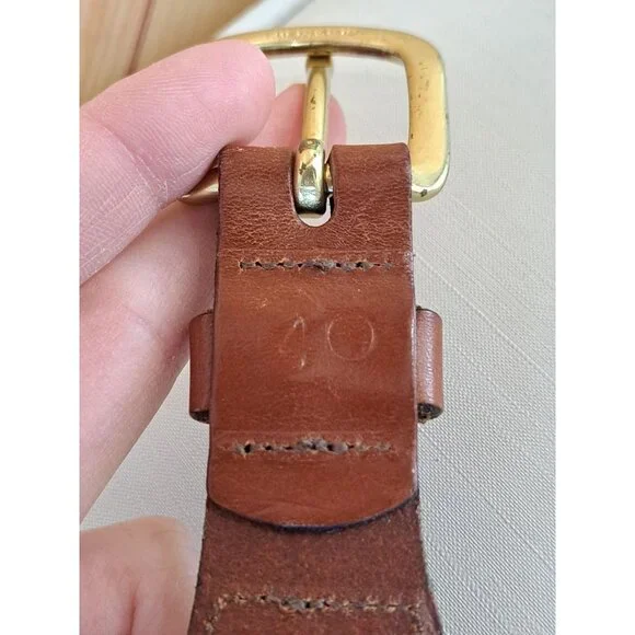 Leather Man Ltd Nautical Flag Belt Leather Trim Brass Buckle CT Mens 40 Maritime - Picture 7 of 13